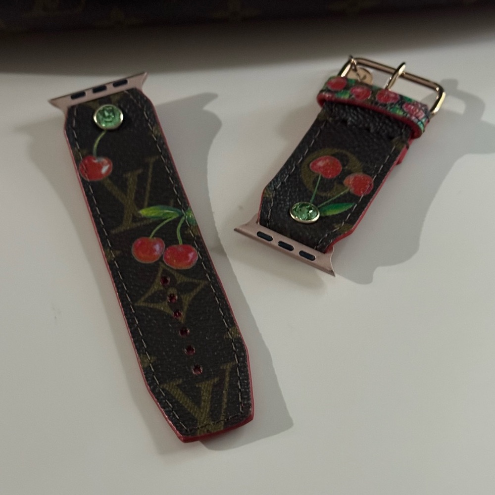 Never Worn Spark*l Apple LV Cherry Print Watch Band - Picture 2 of 6